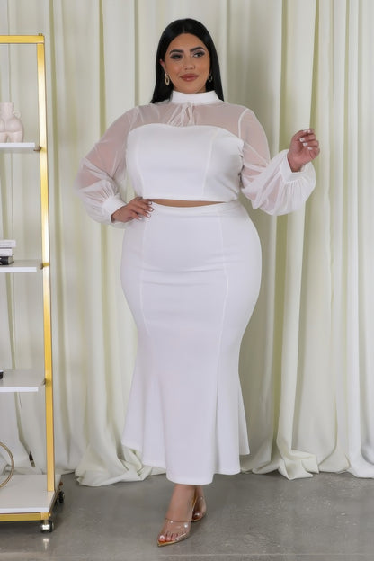 Stretch Skirt Set - Plus Size Clothing