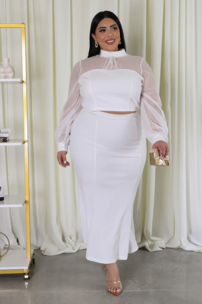 Stretch Skirt Set - Plus Size Clothing