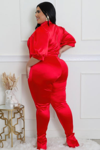 Two Piece Set, Semi-stretch Bodysuit - Plus Size Clothing