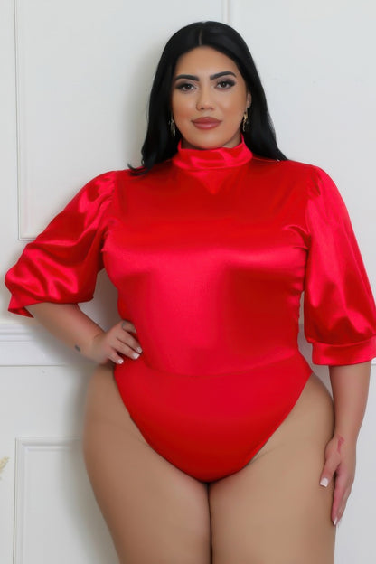 Two Piece Set, Semi-stretch Bodysuit - Plus Size Clothing