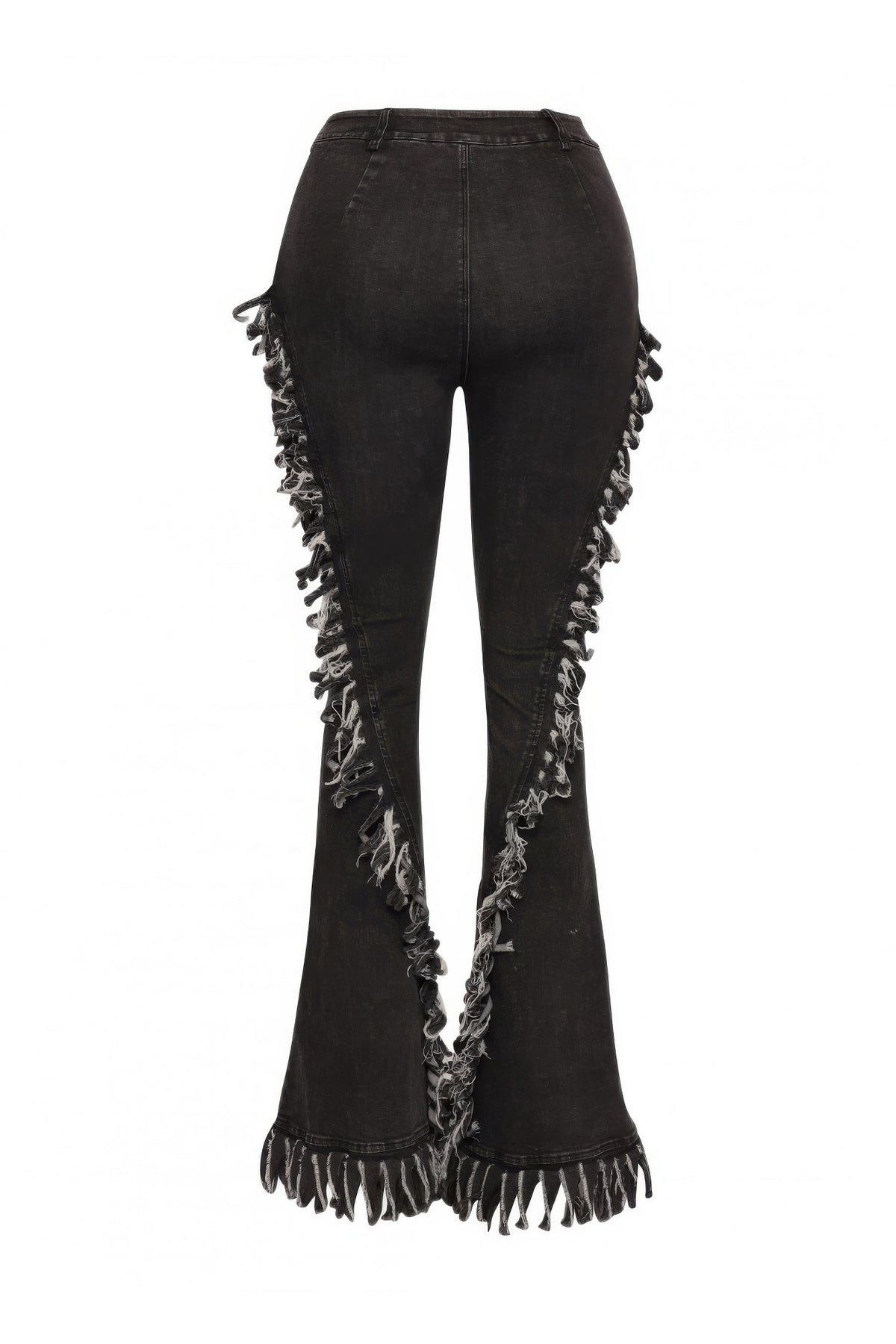 Plus Size Fringe Denim Flared Pant - Plus Size XL-4XL - View 4