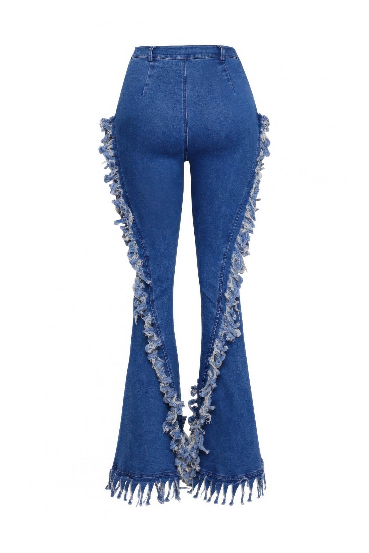 Plus Size Fringe Denim Flared Pant - Plus Size XL-4XL - View 8