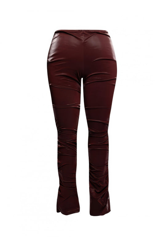 Plus Size Velvet Ruched Pants - Plus Size XL-4XL - View 1