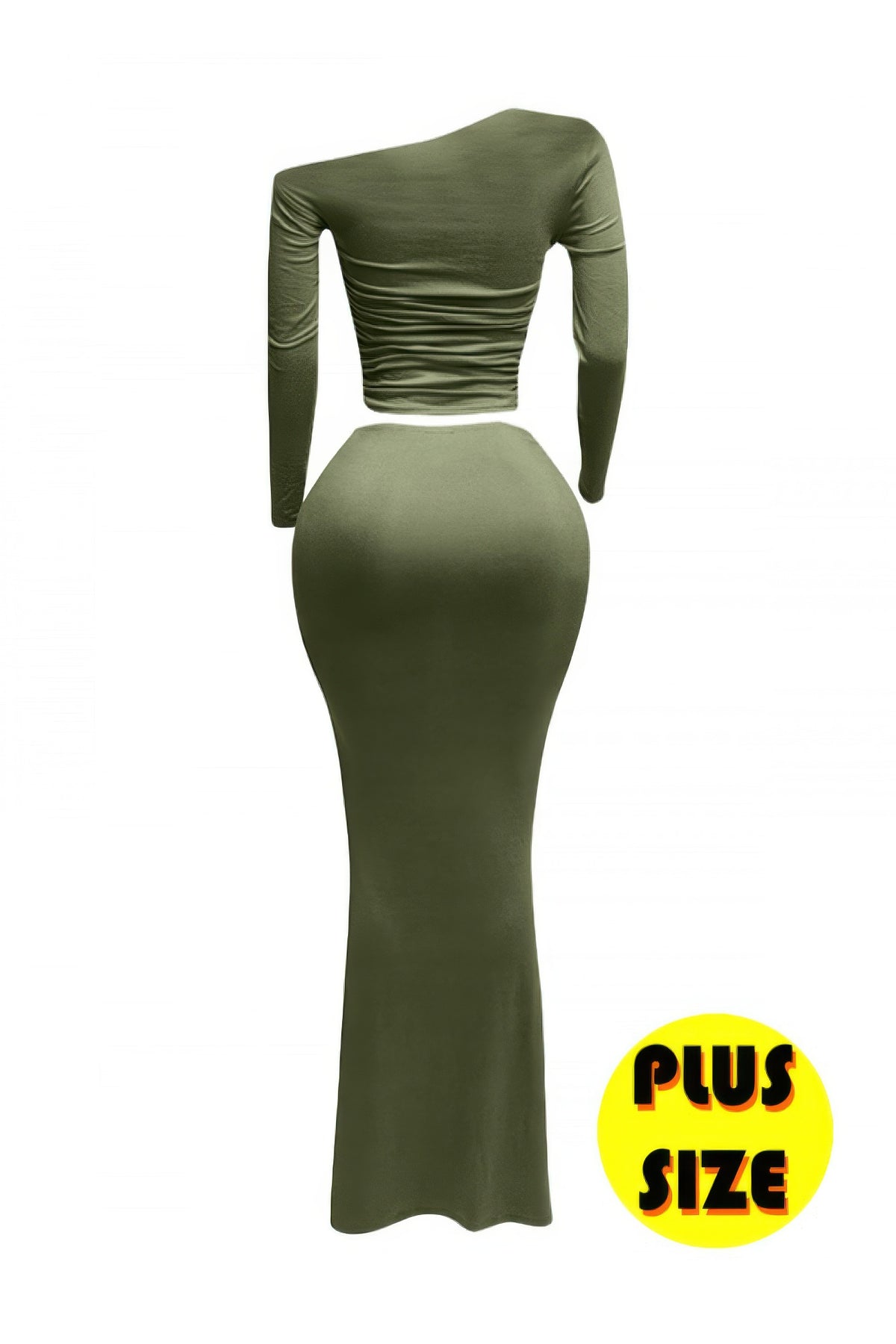 Plus Size Ruched Mermaid Skirt Set - Plus Size XL-4XL - View 4