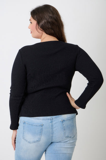 Plus Size Ribbed Cutout Top - Plus Size XL-4XL - View 12