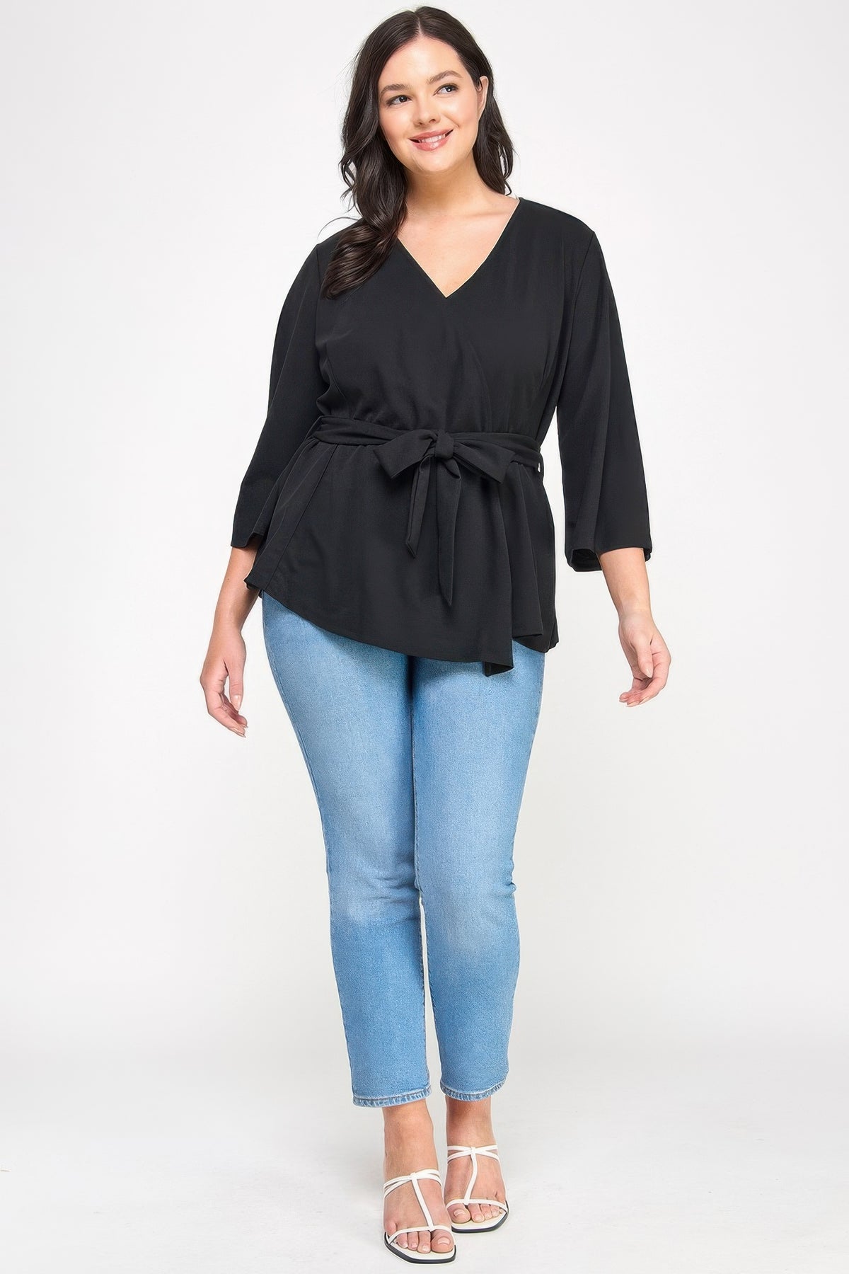 Plus Size Wrap-tie Outerwear - Plus Size XL-4XL - View 2