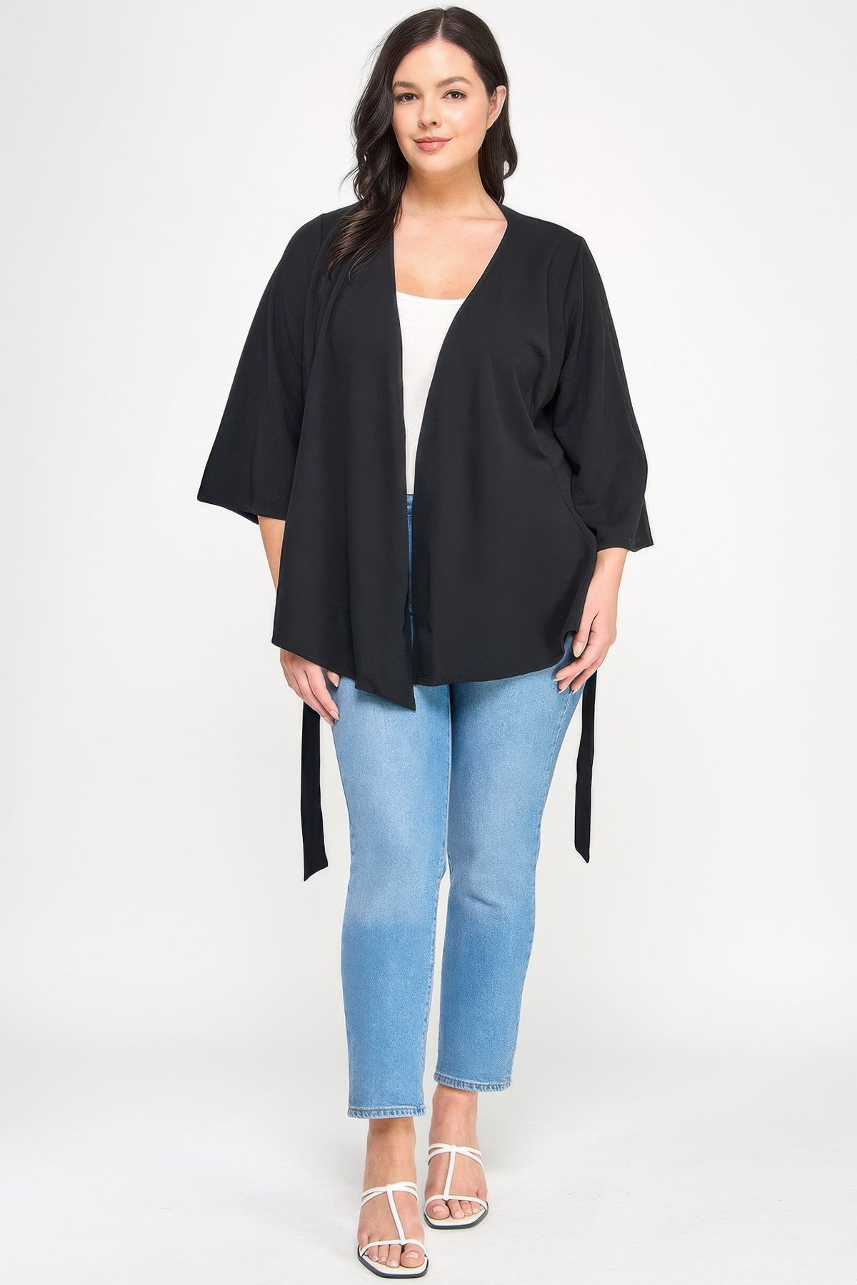 Plus Size Wrap-tie Outerwear - Plus Size XL-4XL - View 3