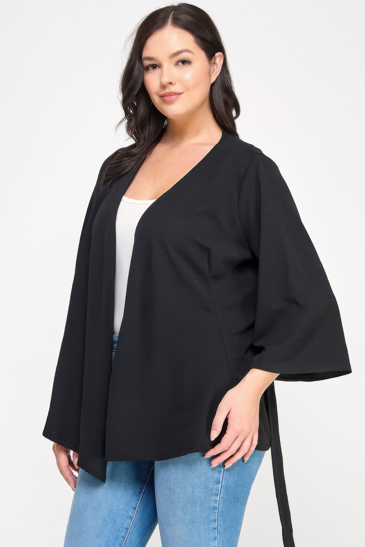 Plus Size Wrap-tie Outerwear - Plus Size XL-4XL - View 6