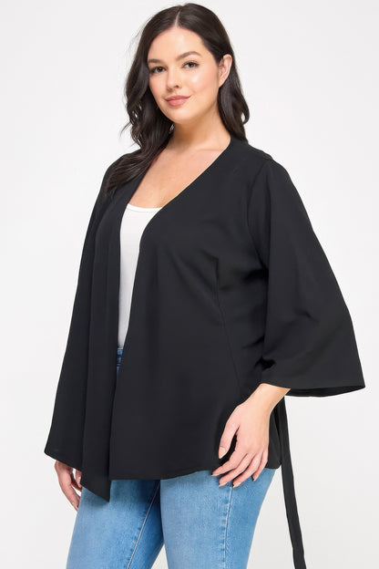 Plus Size Wrap-tie Outerwear - Plus Size XL-4XL - View 6