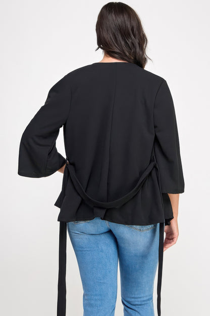 Plus Size Wrap-tie Outerwear - Plus Size XL-4XL - View 7