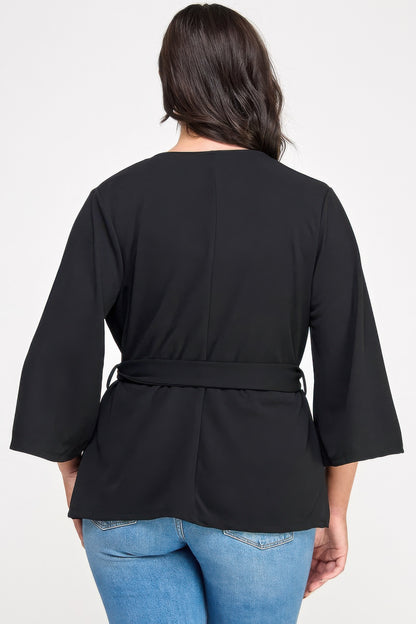 Plus Size Wrap-tie Outerwear - Plus Size XL-4XL - View 8