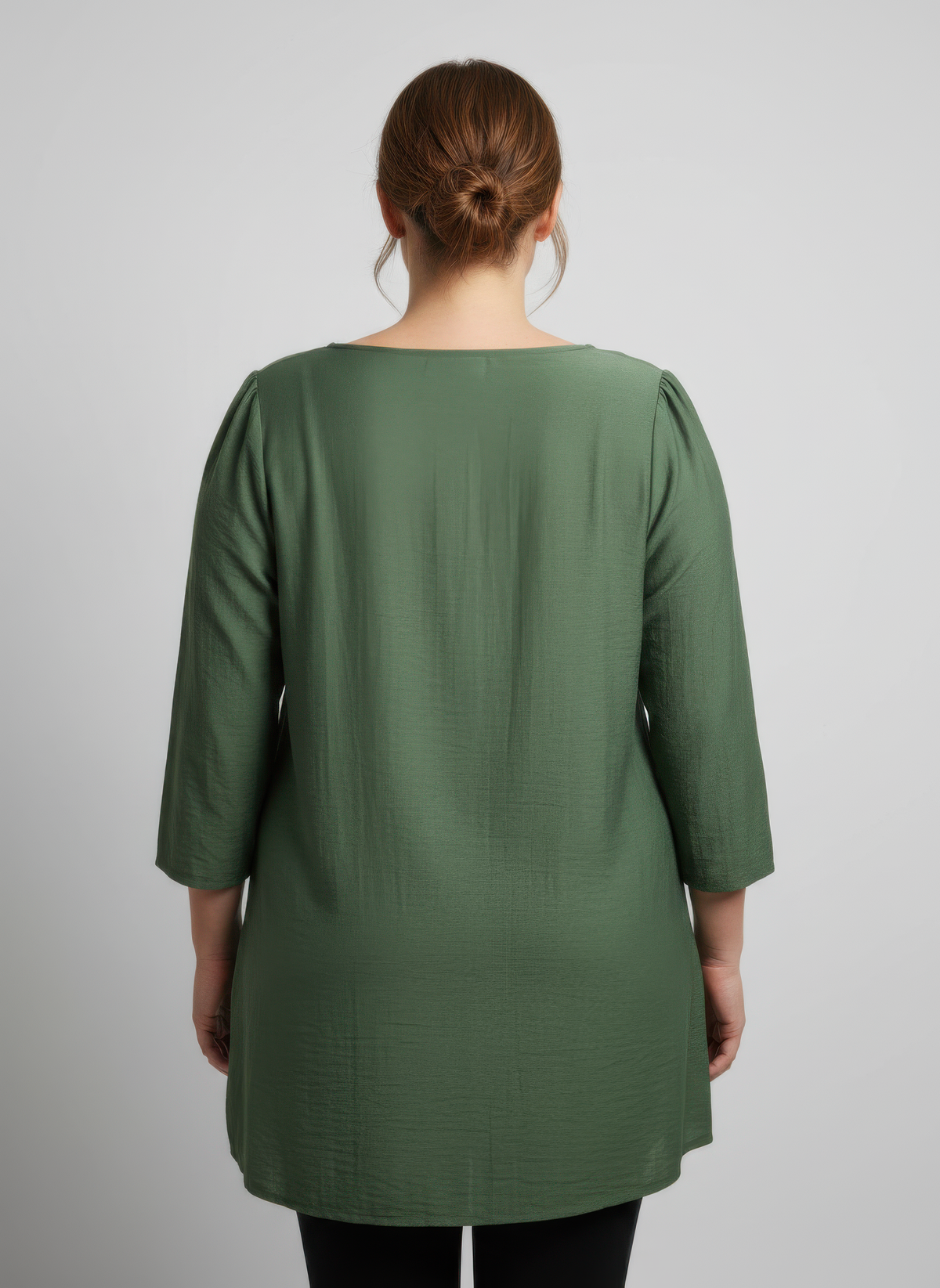 Plus Size Lace Yoke Knit Top - Plus Size XL-4XL - View 3