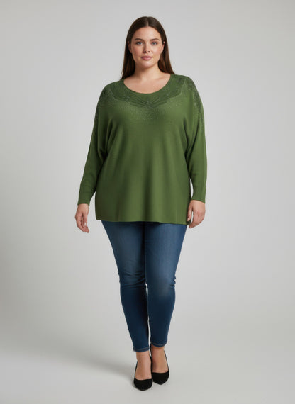Plus Size Embellished Dolman Tunic Top - Plus Size XL-4XL - View 1