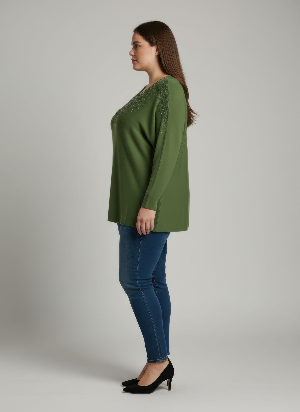 Plus Size Embellished Dolman Tunic Top - Plus Size XL-4XL - View 2