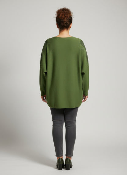 Plus Size Embellished Dolman Tunic Top - Plus Size XL-4XL - View 3