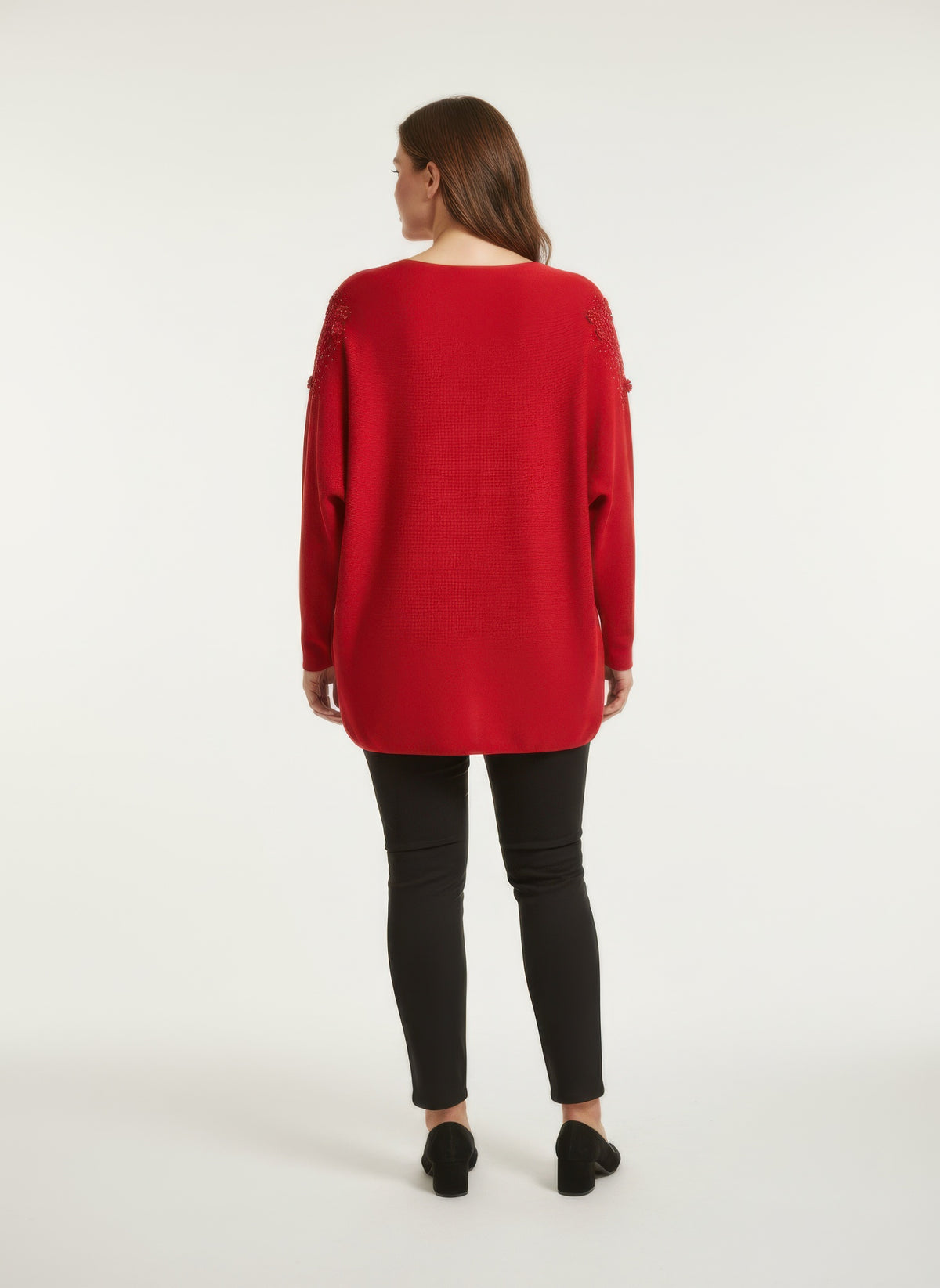 Plus Size Lace Embellished Knit Tunic - Plus Size XL-4XL - View 3
