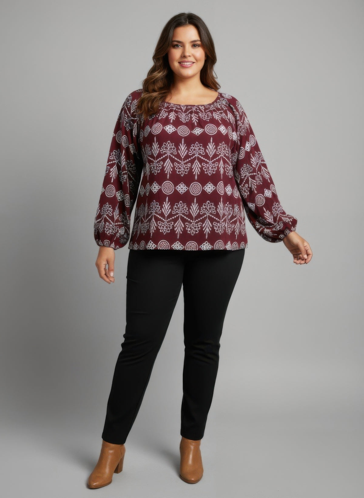 Plus Size Floral Print Blouse - Plus Size XL-4XL