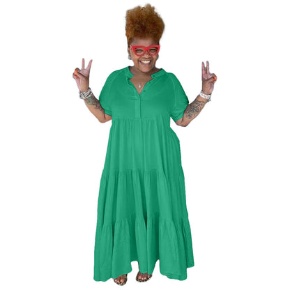 plus-size-casual-button-dress