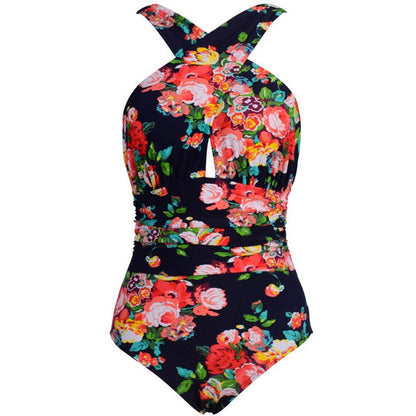 Plus Size One-Piece Swimsuit Floral - Plus Size Clothing