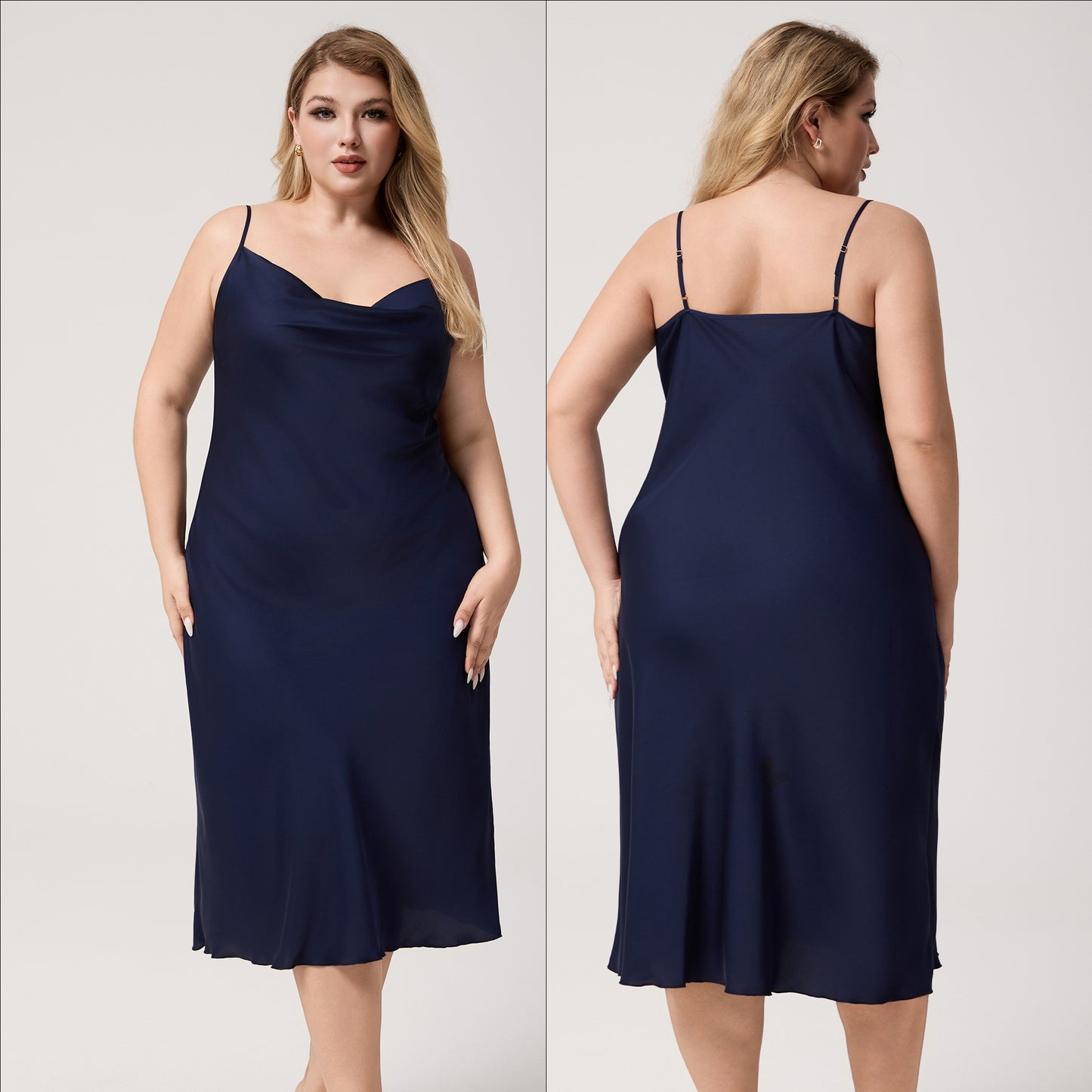 Plus Size Satin Nightdress Sleeveless Long Loungewear