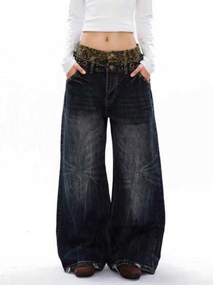 Plus Size Leopard Print Denim Jeans - Plus Size XL-4XL - View 6