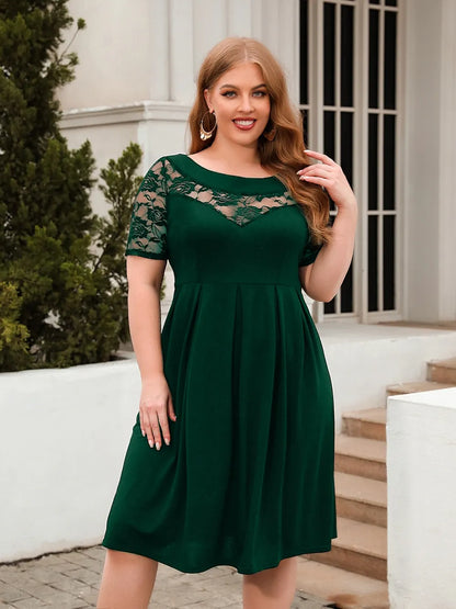 plus-size-ruched-short-sleeve-dress