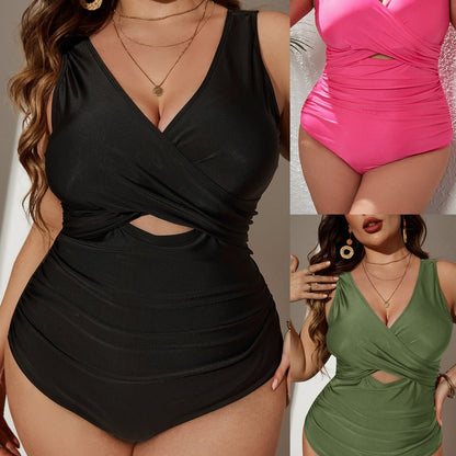 Plus Size One-Piece Swimsuit Elegant Princess