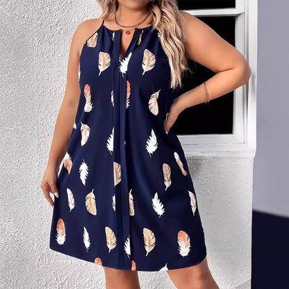 Plus Size Gothic Feather V-Neck Midi Dress - Plus Size XL-4XL - View 4