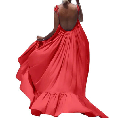 Sexy Strapless Sleeveless Long Flowy Maxi Dress for Women - Maternity Beach Dress - Plus Size Clothing