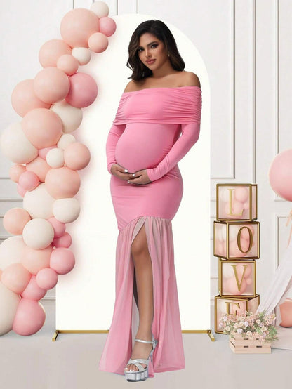 Plus Size Elegant Bodycon Maternity Dress - Plus Size XL-4XL - View 7