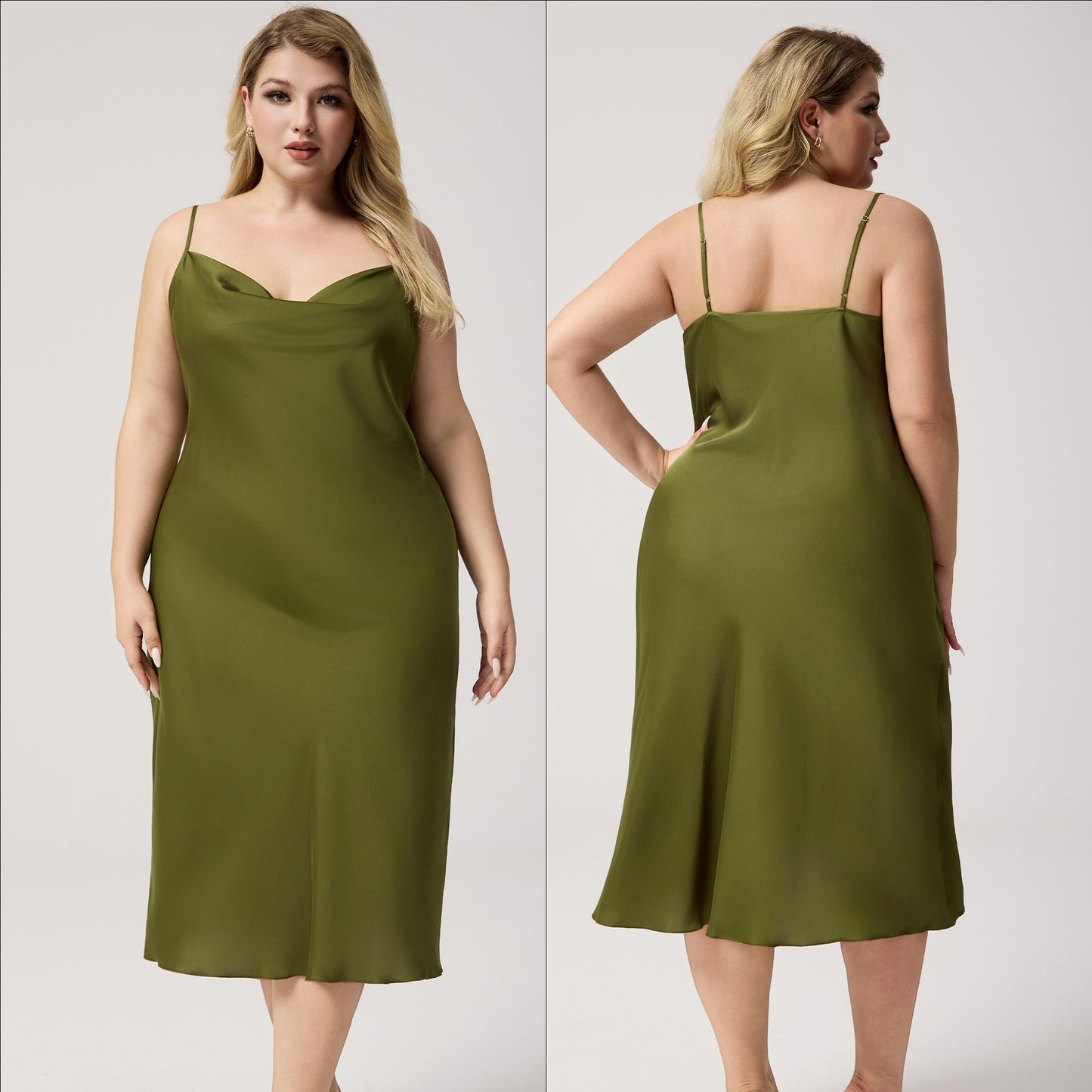 Plus Size Satin Nightdress Sleeveless Long Loungewear