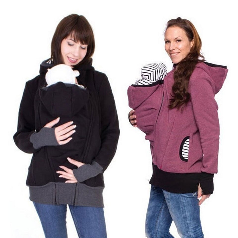 Plus Size Maternity Wool Hoodie Jacket