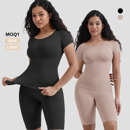 Plus Size Seamless Shapewear Tummy Control Set - Plus Size Clothing