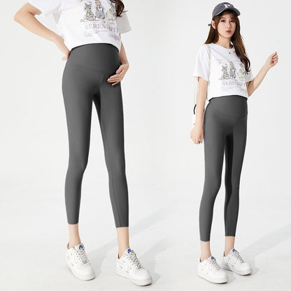 Plus Size Seamless Pregnancy Leggings with Belly Support - Plus Size Clothing