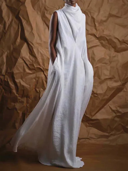 Plus Size Sleeveless Wrap Maxi Dress - Plus Size Clothing