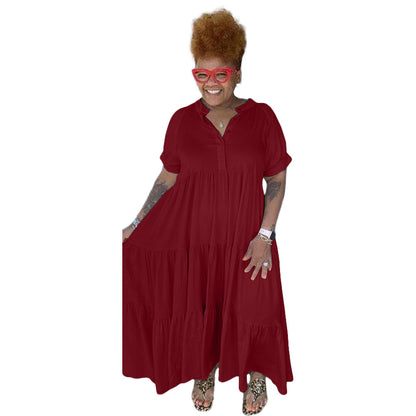 plus-size-casual-button-dress