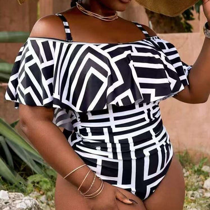 Plus Size Tummy-Control One-Piece Swimsuit - Plus Size Clothing