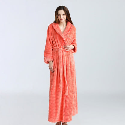 Plus Size Winter Extra Long Flannel Robe