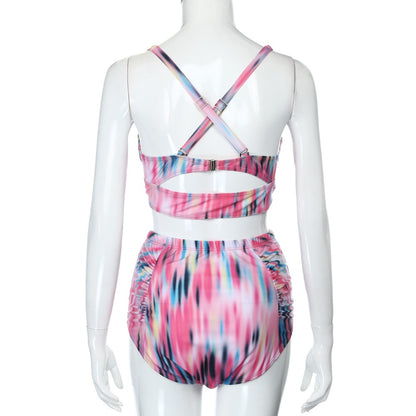 Plus Size High Waist Flower Print Bikini - Plus Size XL-4XL - View 5