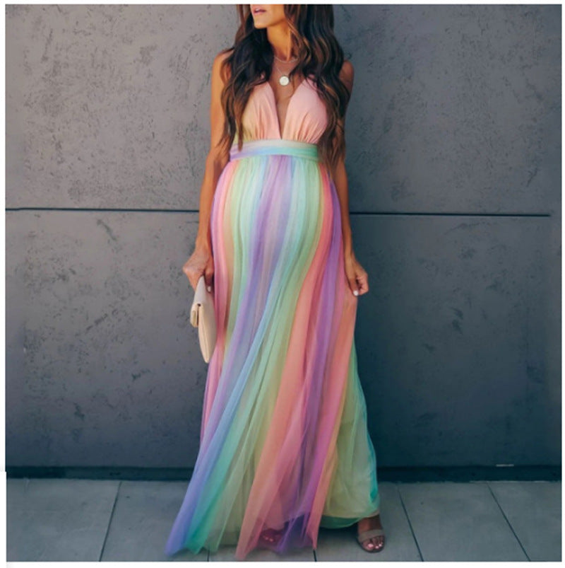 Plus Size Sweet Ruffled V-Neck Maxi Dress