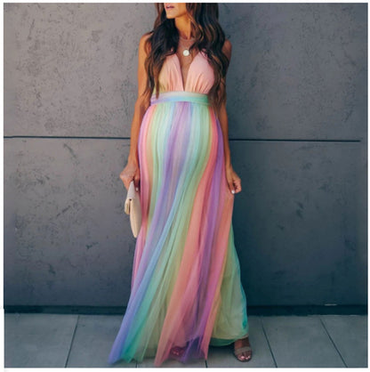 Plus Size Sweet Ruffled V-Neck Maxi Dress