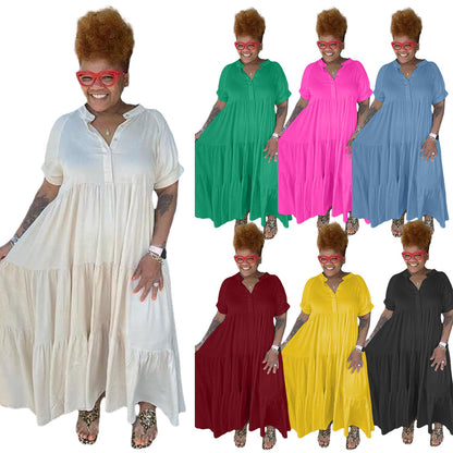 plus-size-casual-button-dress