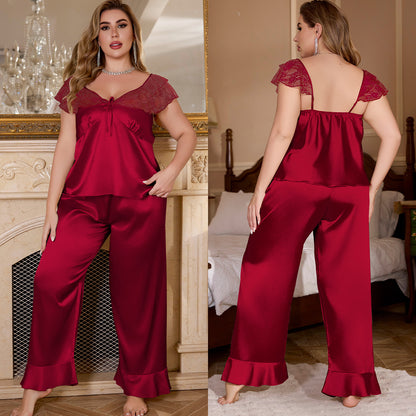 Plus Size Pajamas Women's Summer Loungewear Set - Plus Size Clothing