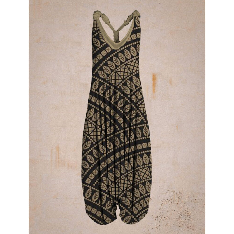 Plus Size Wide-Leg Suspender Jumpsuit