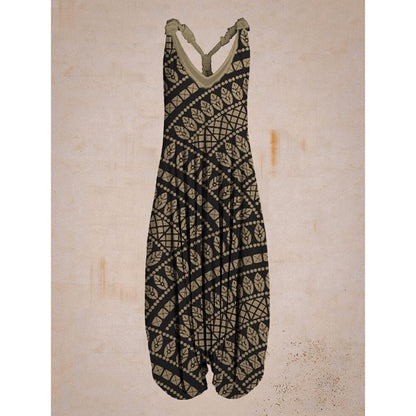 Plus Size Wide-Leg Suspender Jumpsuit