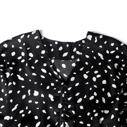 Plus Size Autumn Leopard V-Neck Dress - Plus Size XL-4XL - View 3
