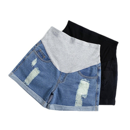Plus Size Maternity Denim Shorts - Plus Size XL-4XL - View 1