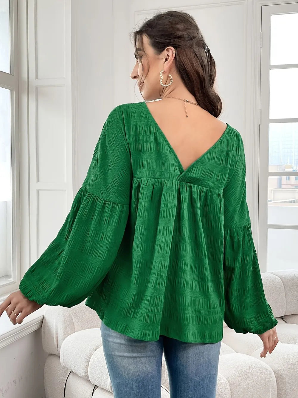 Plus Size Long-Sleeve Solid Shirt