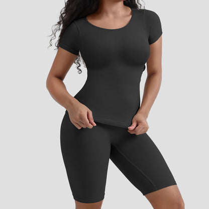 Plus Size Seamless Shapewear Tummy Control Set - Plus Size Clothing
