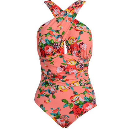 Plus Size One-Piece Swimsuit Floral - Plus Size Clothing